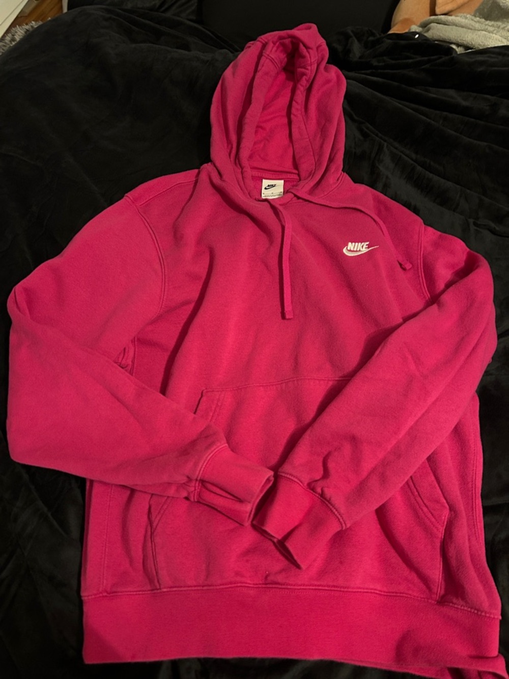 Nike Hot Pink Hooded Sweatshirt with White Swoosh